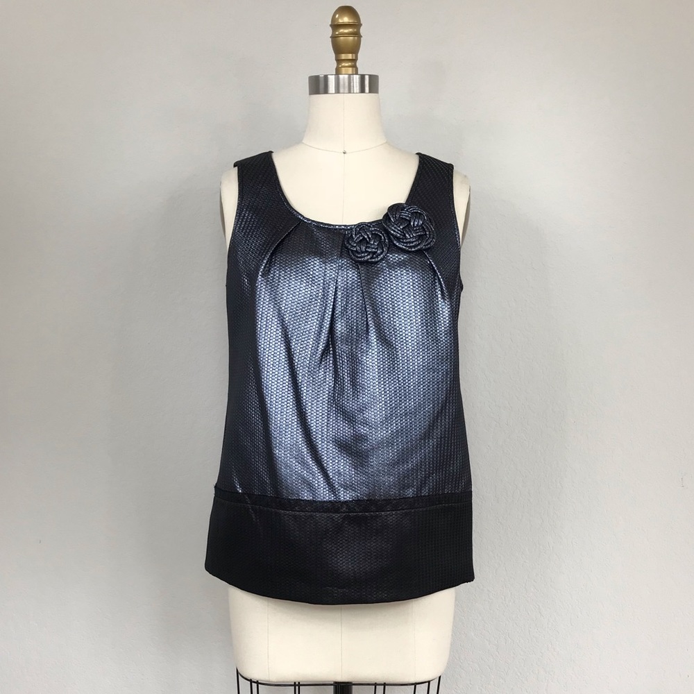Vera Wang Lavender metallic jacquard top